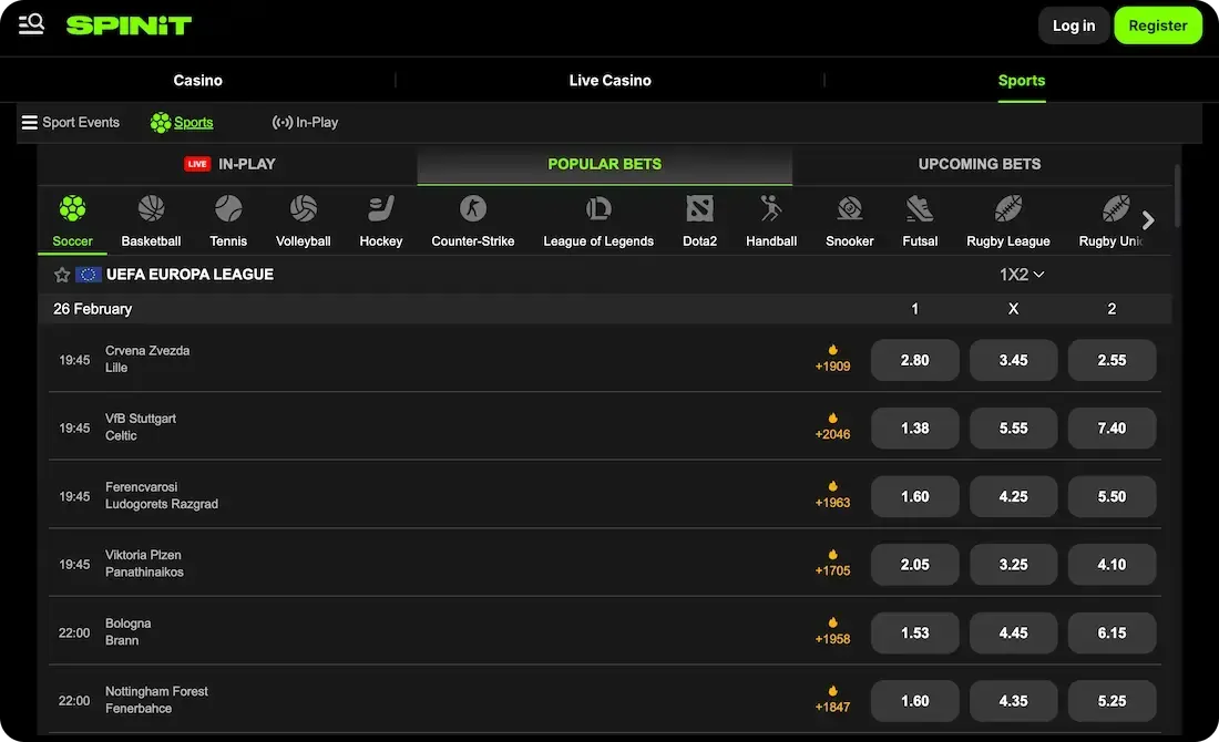 spinit casino sport